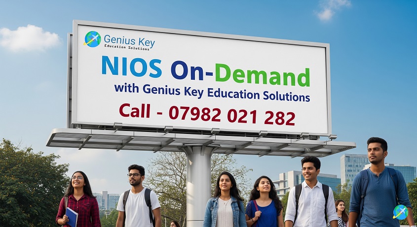 NIOS On-Demand Exam 2025 schedule showing flexible date selection for students.
